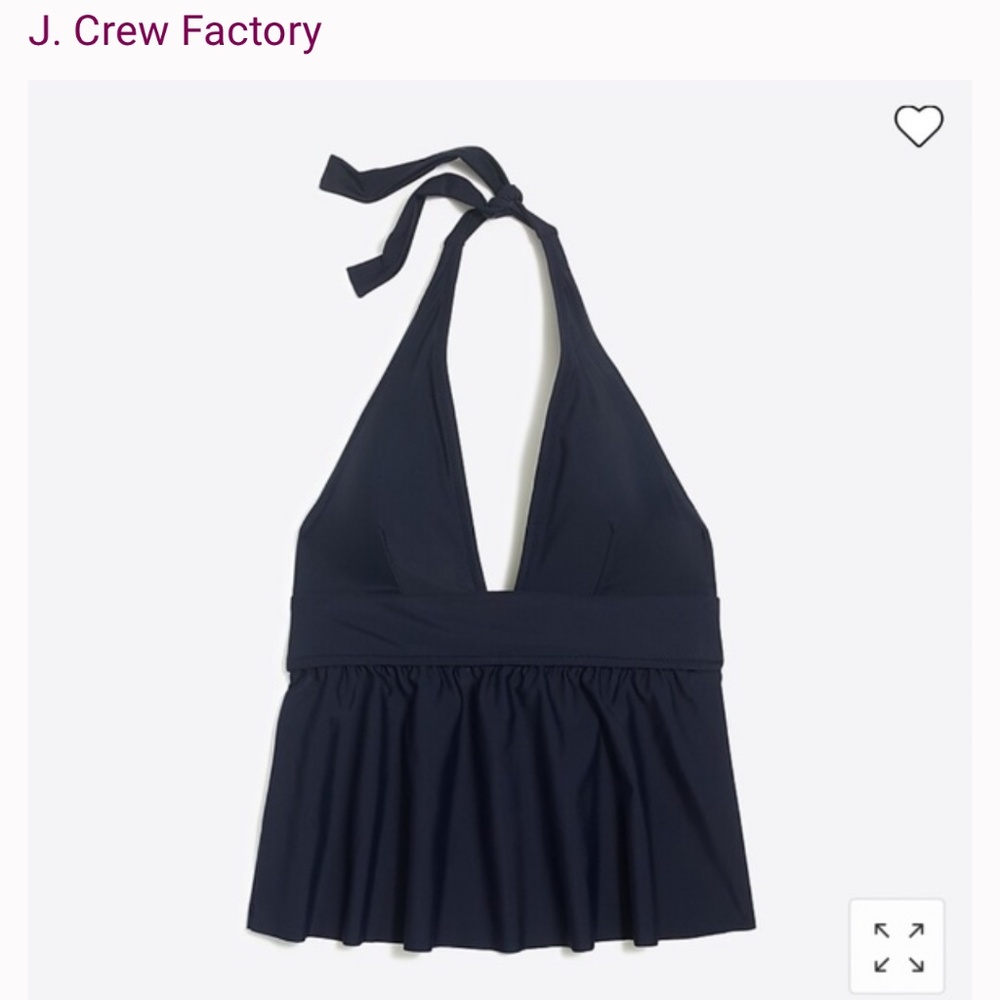 J.crew Factory Halter Peplum Tankini Top